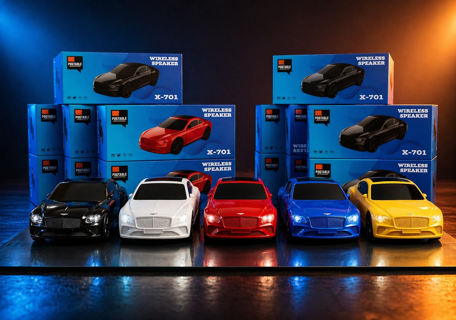 Bocina inalámbrica portátil diseño auto deportivo X-701