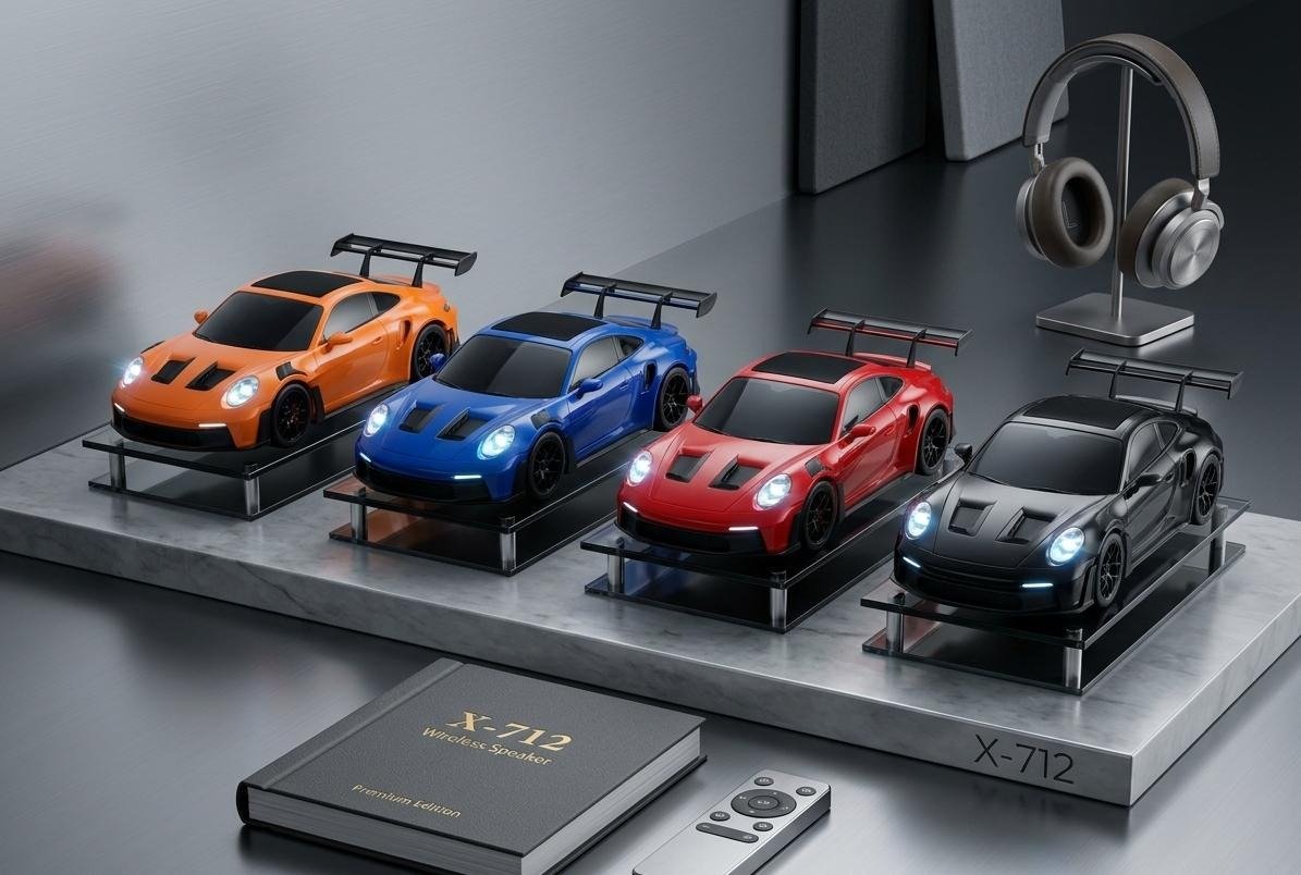 Bocina inalámbrica portátil diseño auto deportivo X-712 - Imagen 2